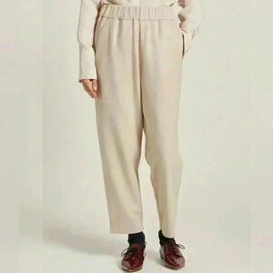 Joie Pants Women Medium Taupe High Rise Elastic Paper Bag Waist Pull On Tan/Gray